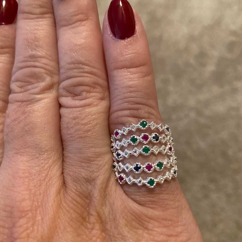 Ruby, Emerald, Sapphire Ring